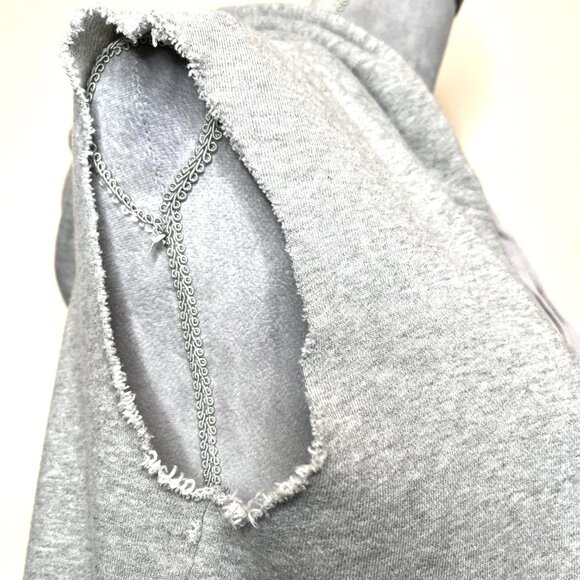 Womens Patchwork Hoodie Size Small Gray Green Tie Dye Ripped Frayed Grunge Goth - Picture 9 of 11